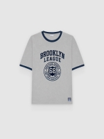 %Pto% Brooklyn League campus T-shirt medium grey front view