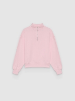 %Pto% Basic mock-neck sweatshirt with zipper light pink front view