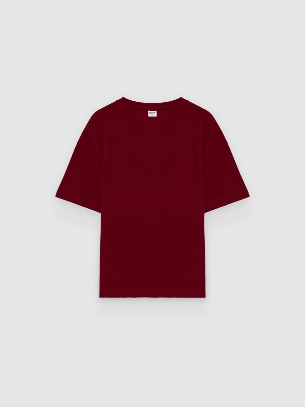  Camiseta lisa cuello redondo granate vista frontal