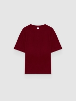%Pto% Plain crew-neck T-shirt garnet front view