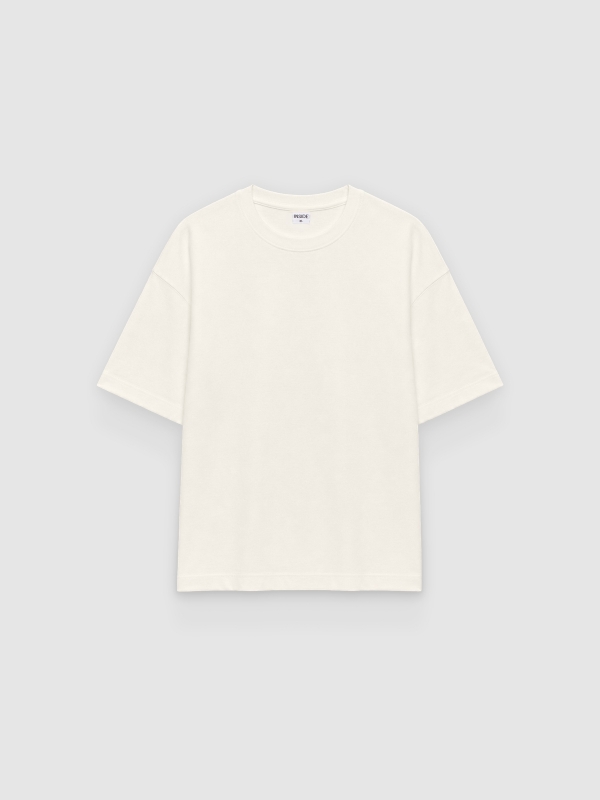  Plain crew-neck T-shirt raw front view