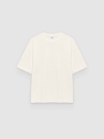 %Pto% Camiseta lisa cuello redondo crudo vista frontal