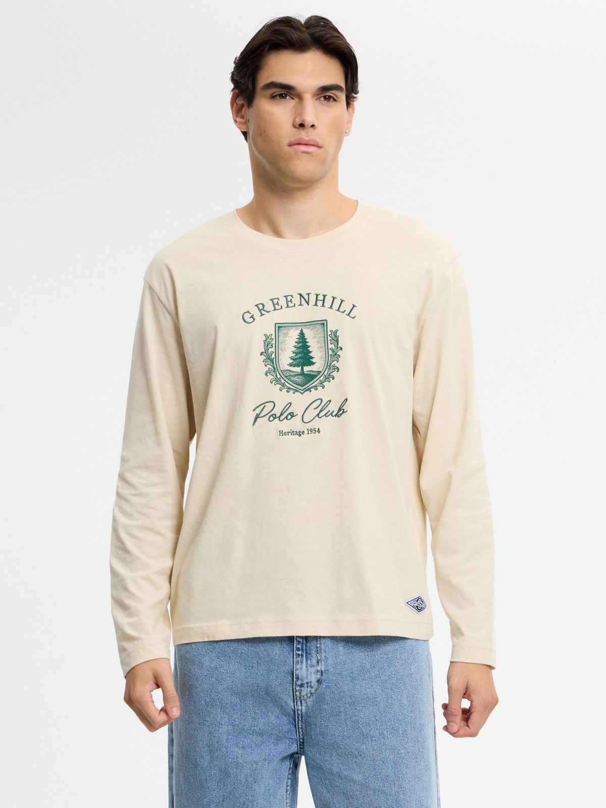 Camiseta estampada Greenhill crudo vista media frontal