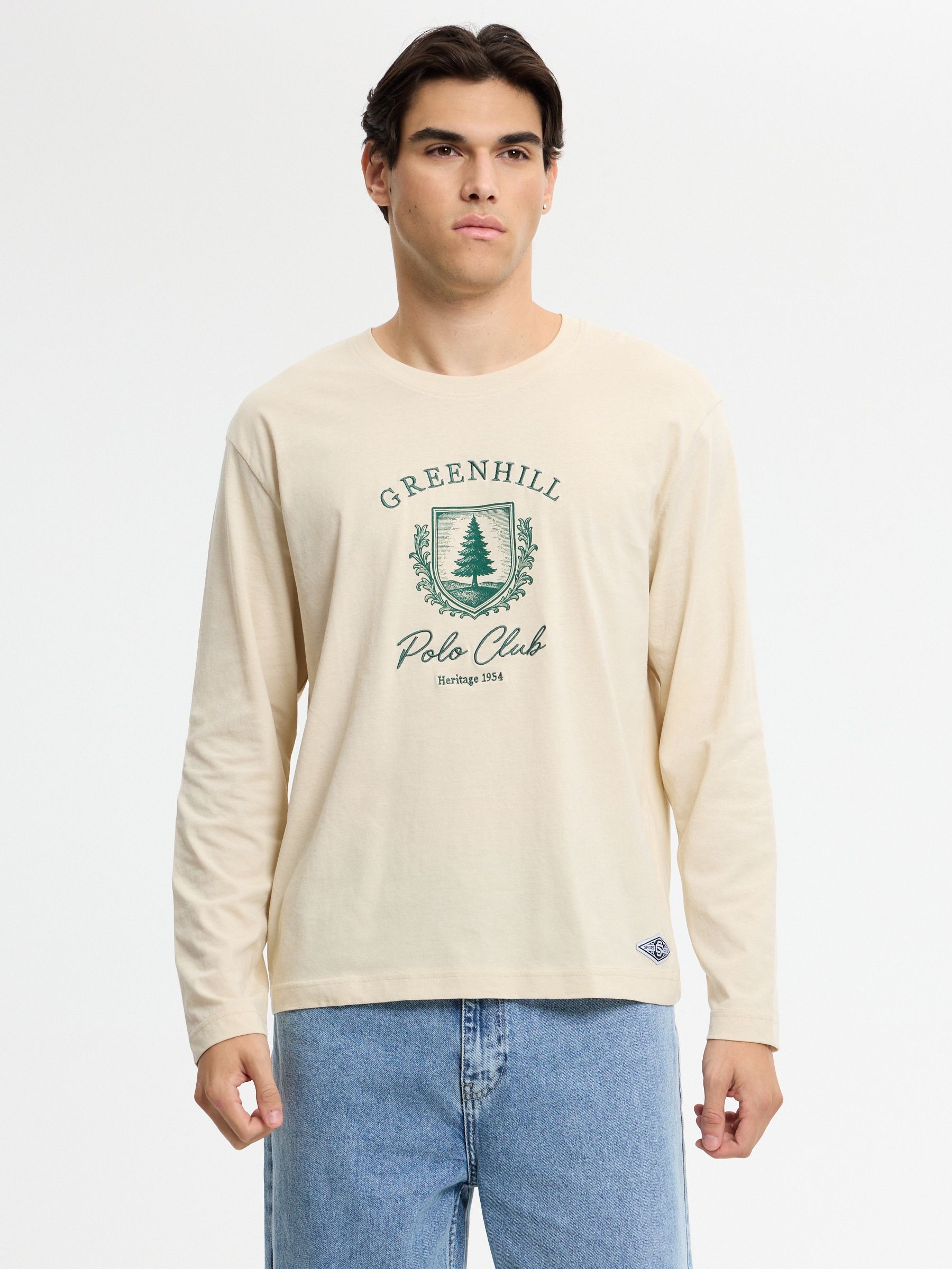 Greenhill printed T-shirt raw middle front view