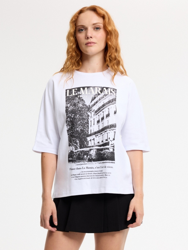 Le Marais oversized T-shirt white middle front view