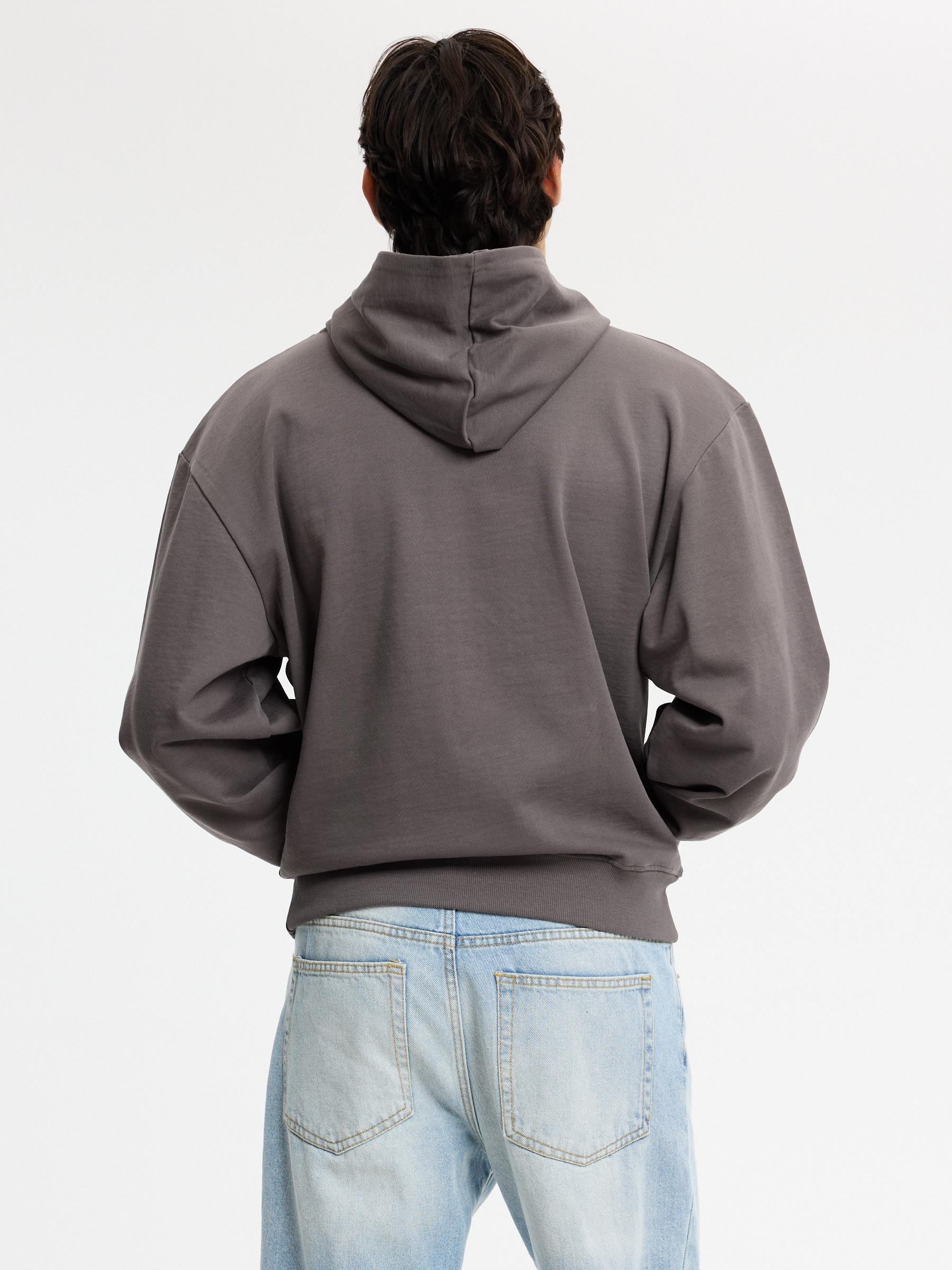 Basic regular hoodie medium grey middle front view