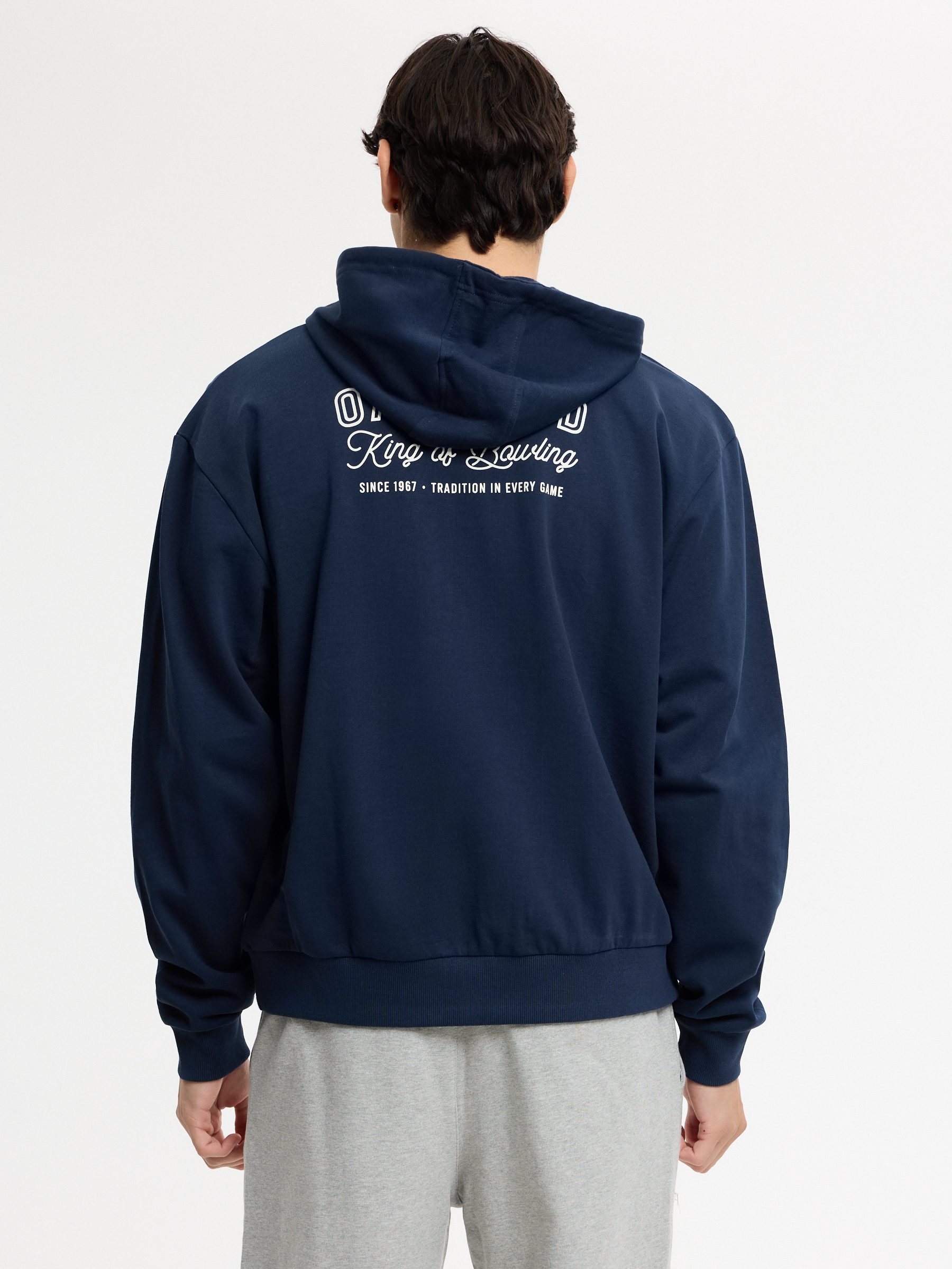 Campus hoodie navy middle front view