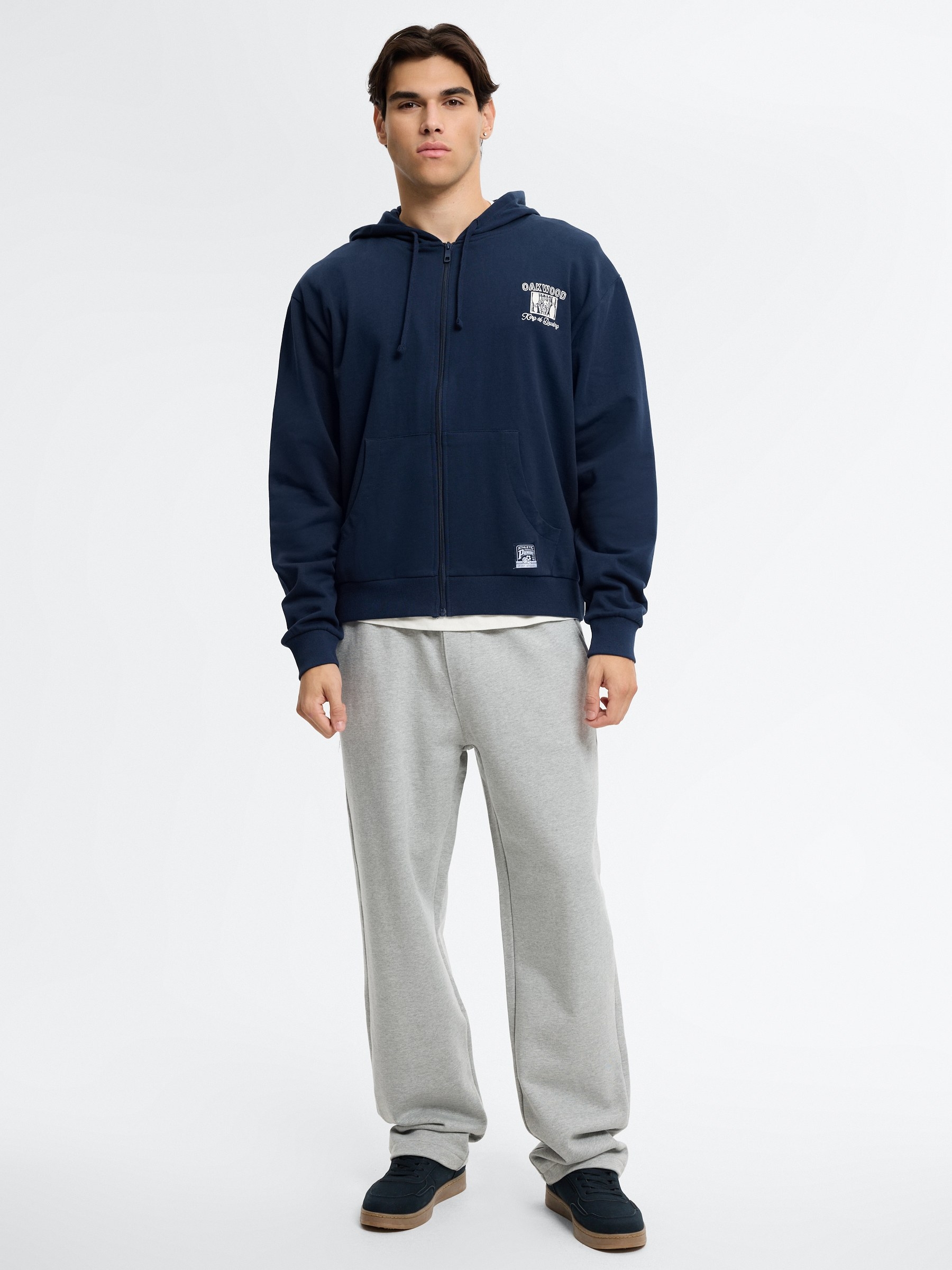 Campus hoodie navy middle front view