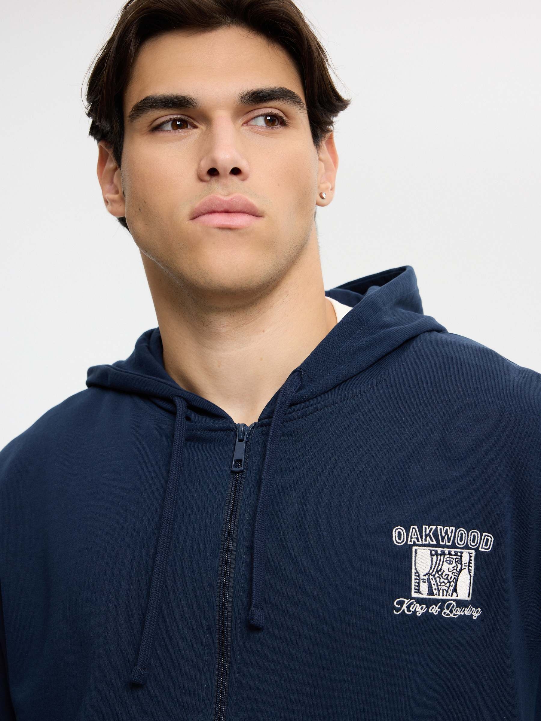 Campus hoodie navy middle front view
