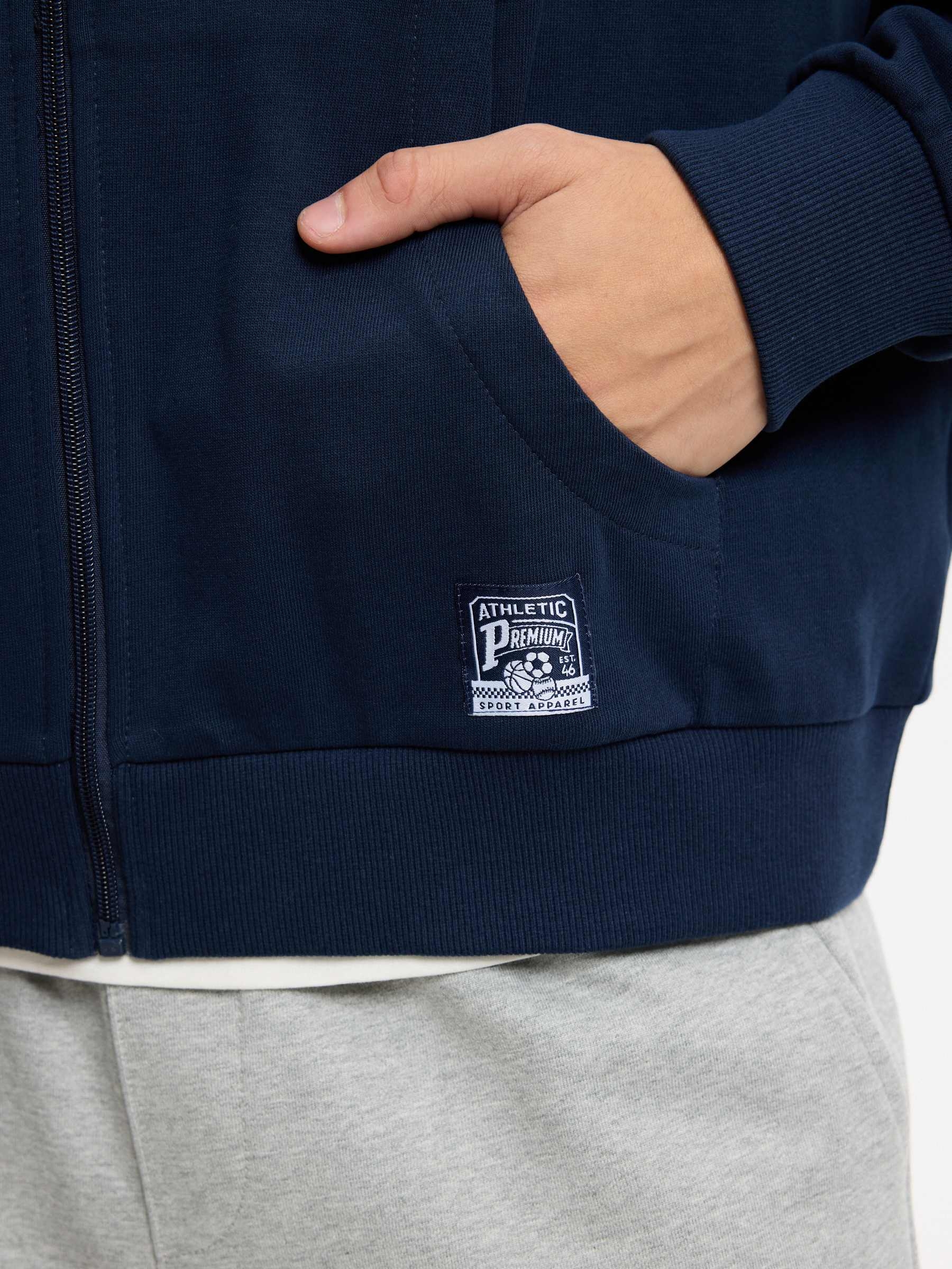 Campus hoodie navy middle front view