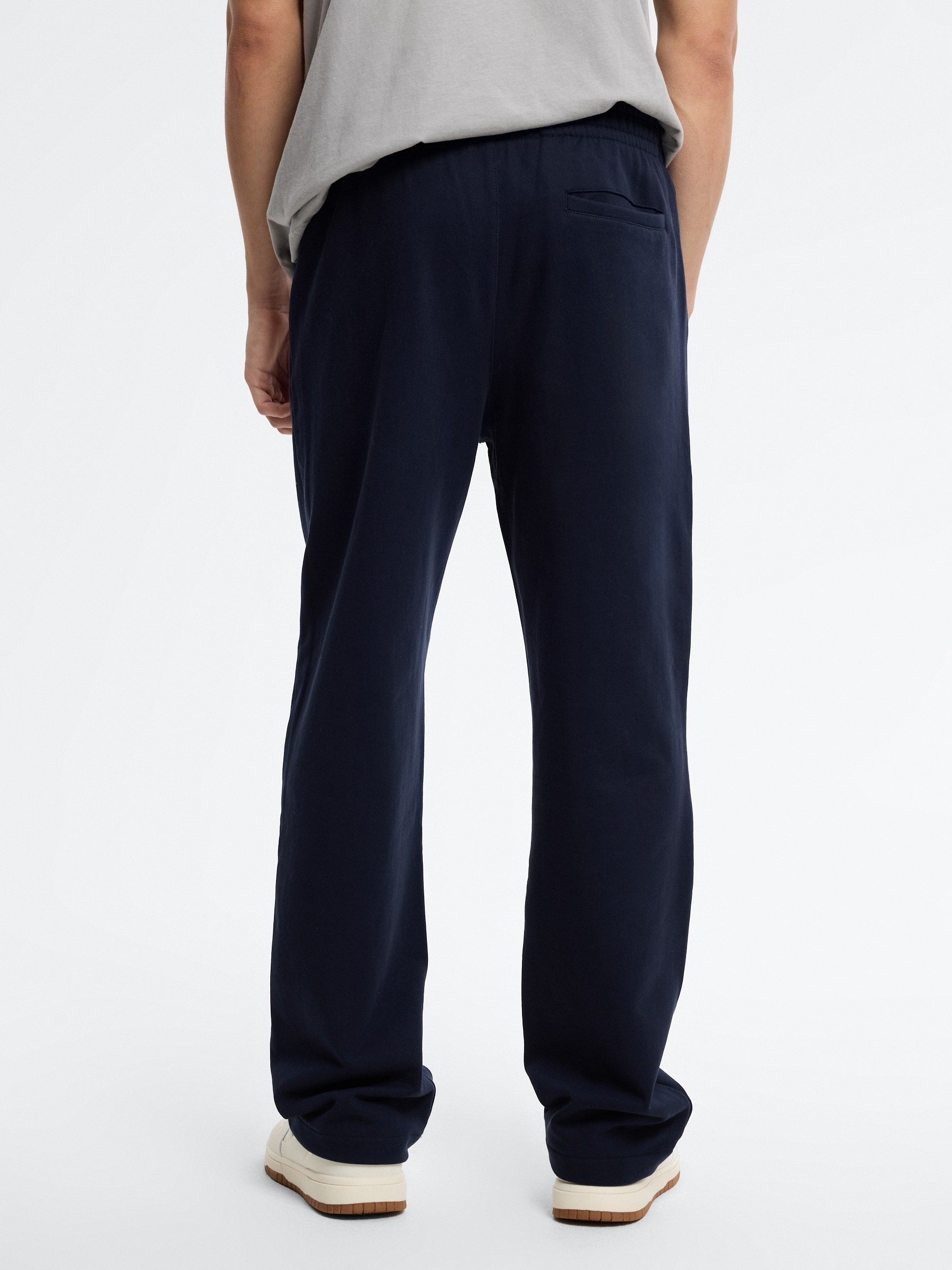 High-rise regular fleece joggers navy front view