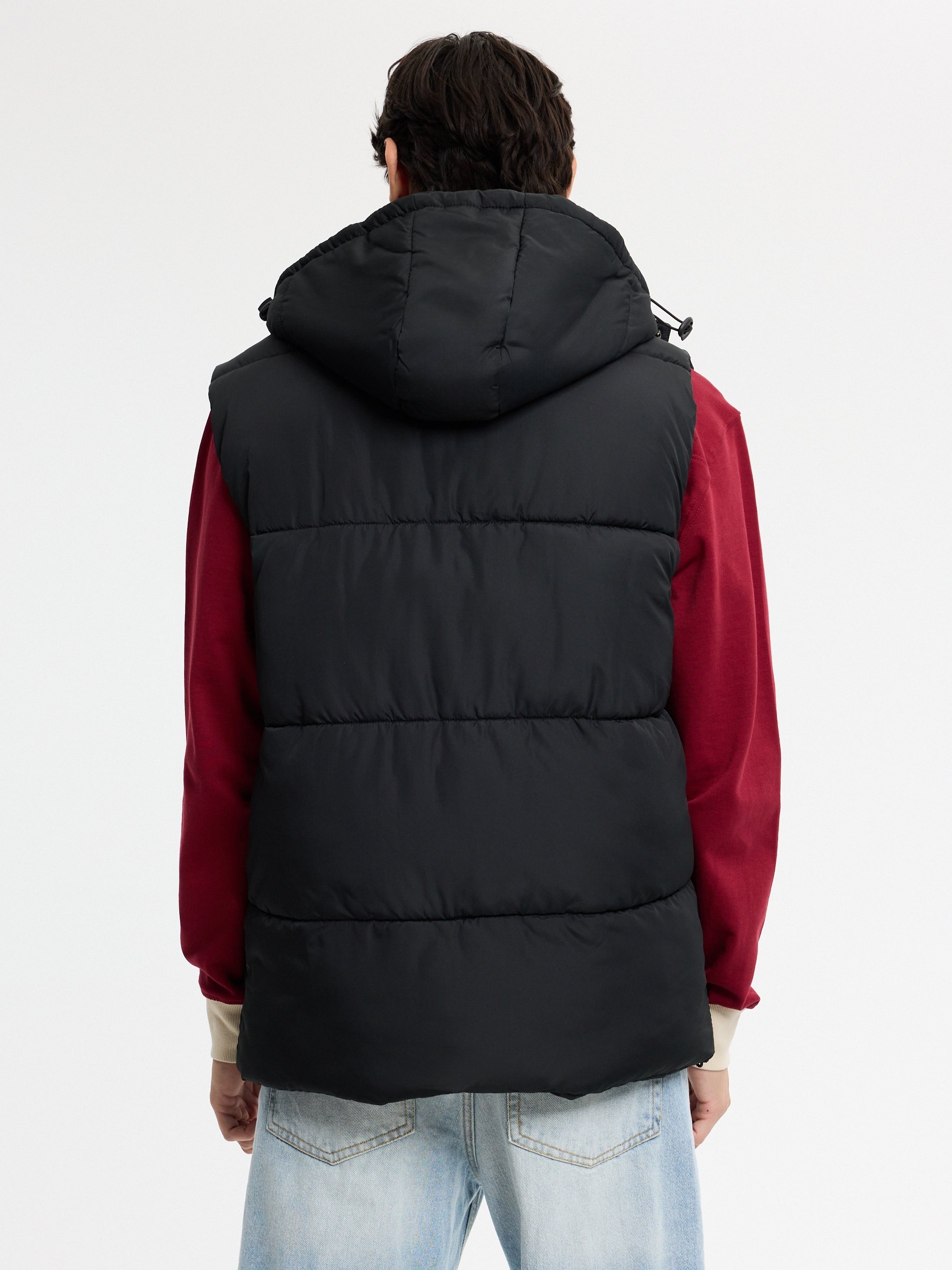 Nylon multi-pocket vest black middle front view