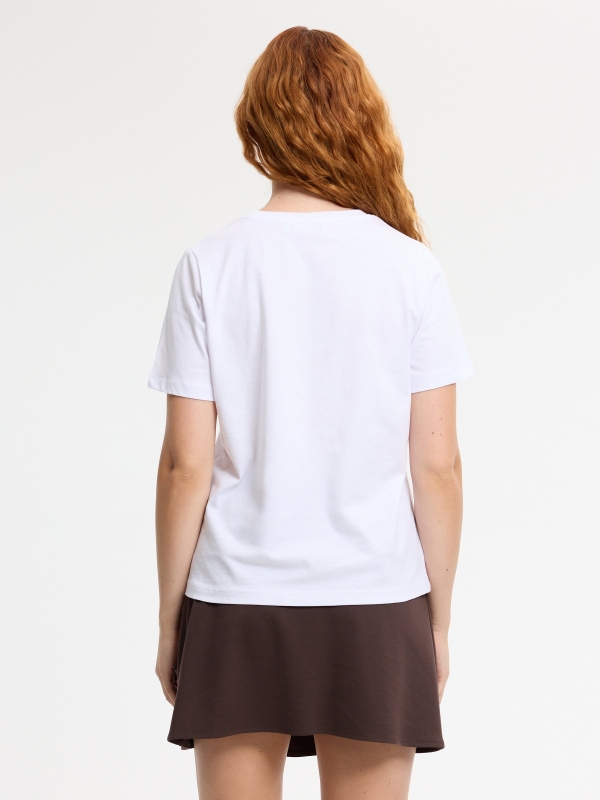 Butterfly cotton t-shirt white middle back view