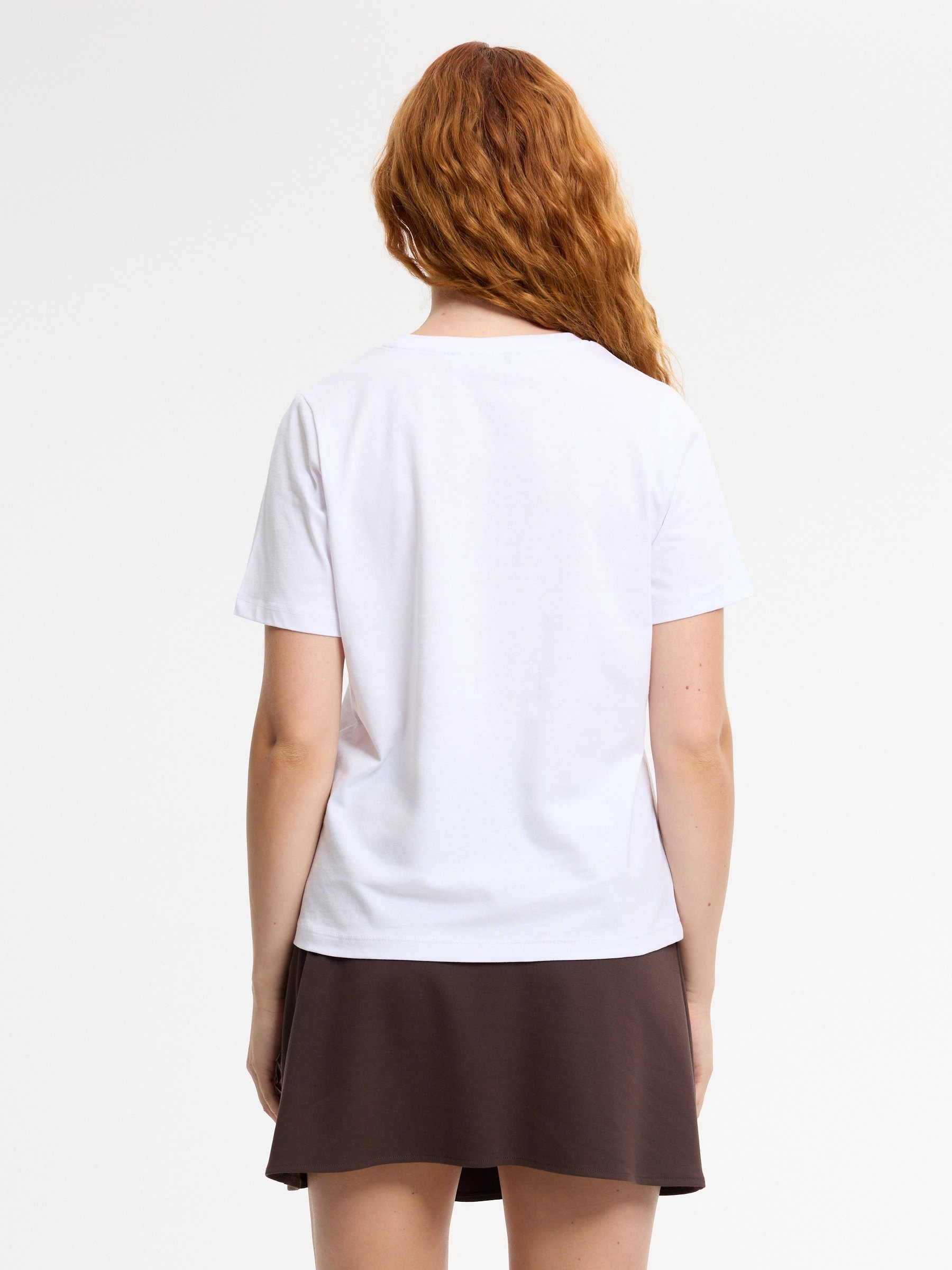 Camiseta mariposas algodón blanco vista media frontal