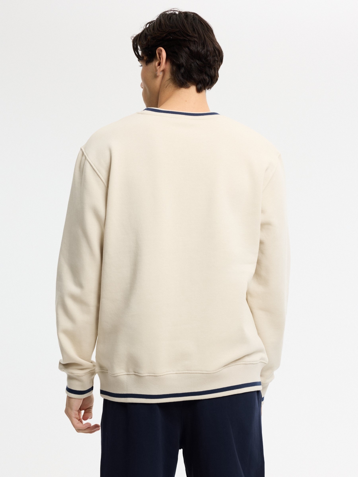 Embroidered oversized golf club sweatshirt raw middle back view