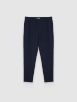 %Pto% High-waisted slim-fit chinos navy front view