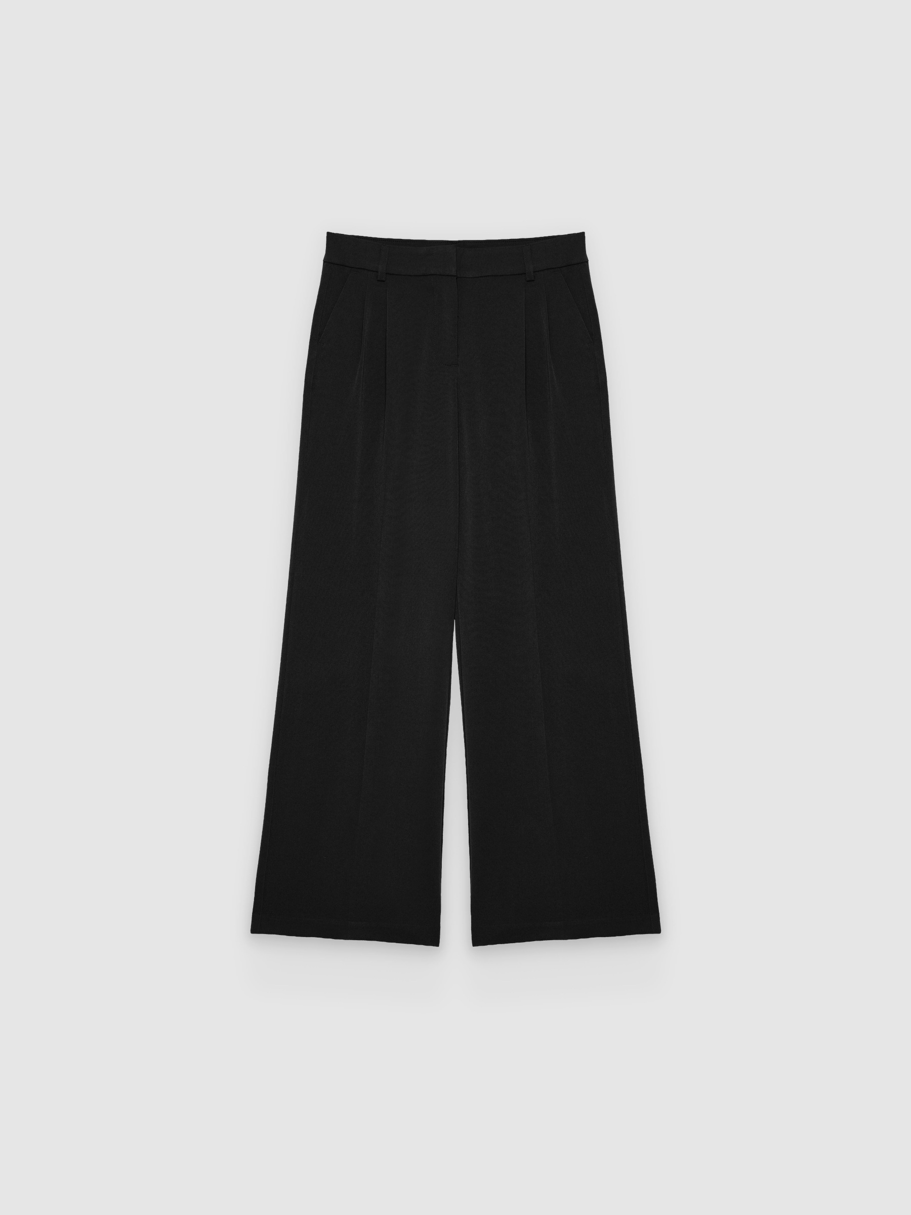  Double-pleat palazzo pants black front view