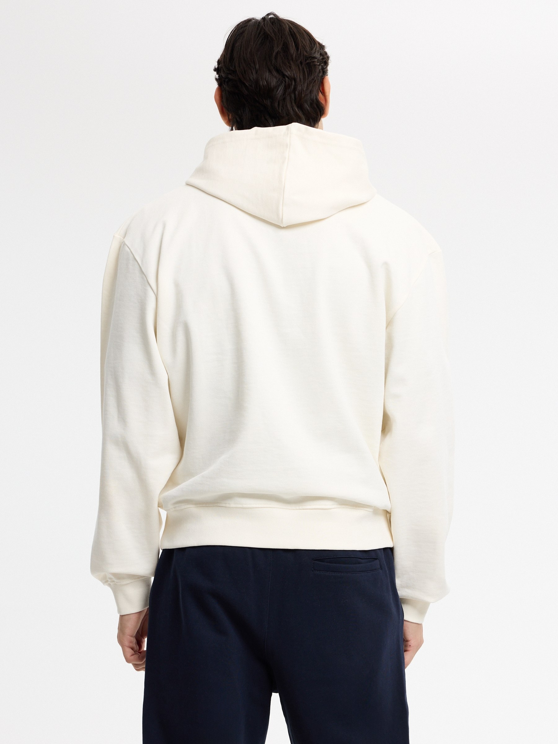 Basic regular hoodie raw middle front view