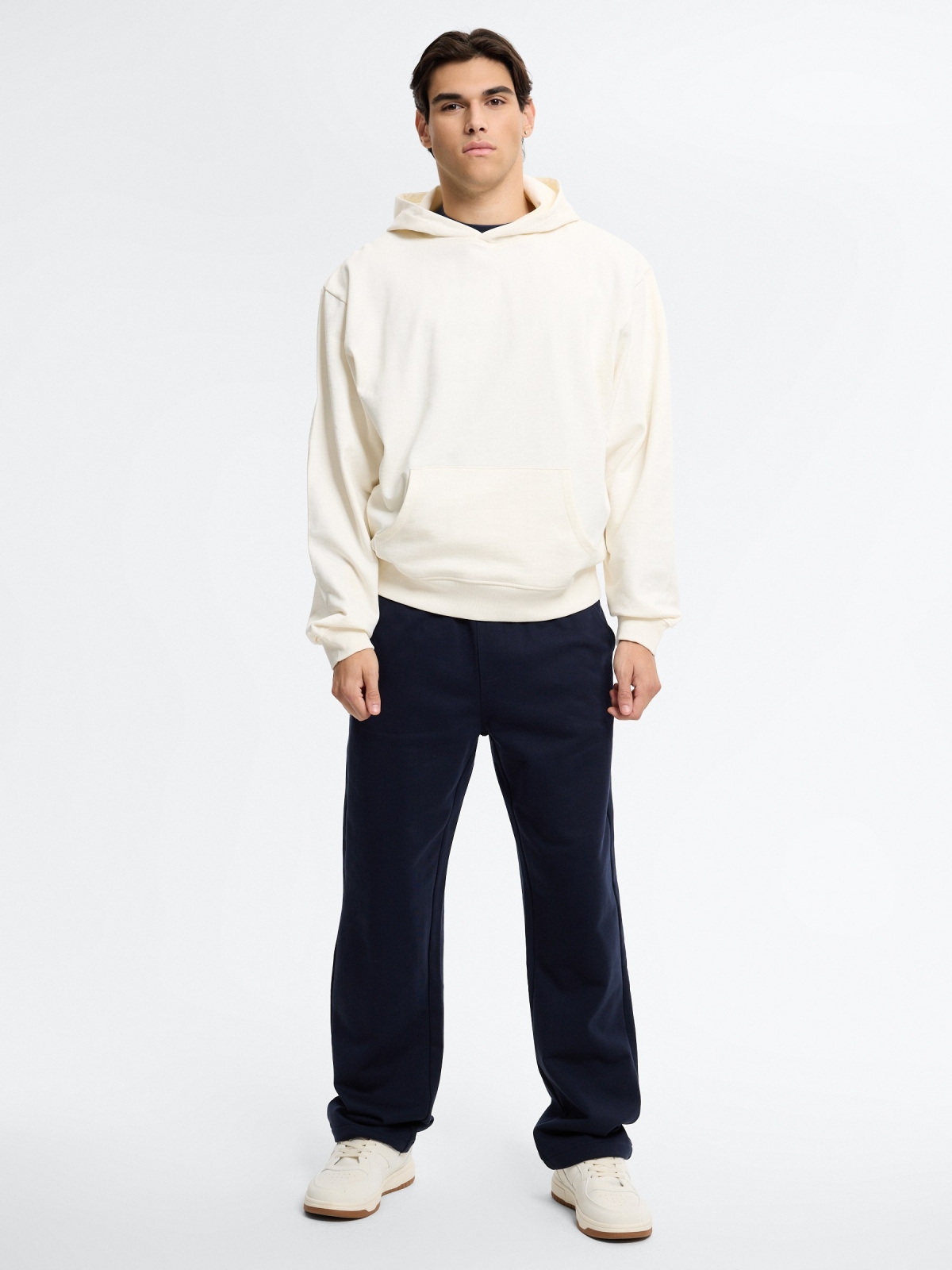 Basic regular hoodie raw front view