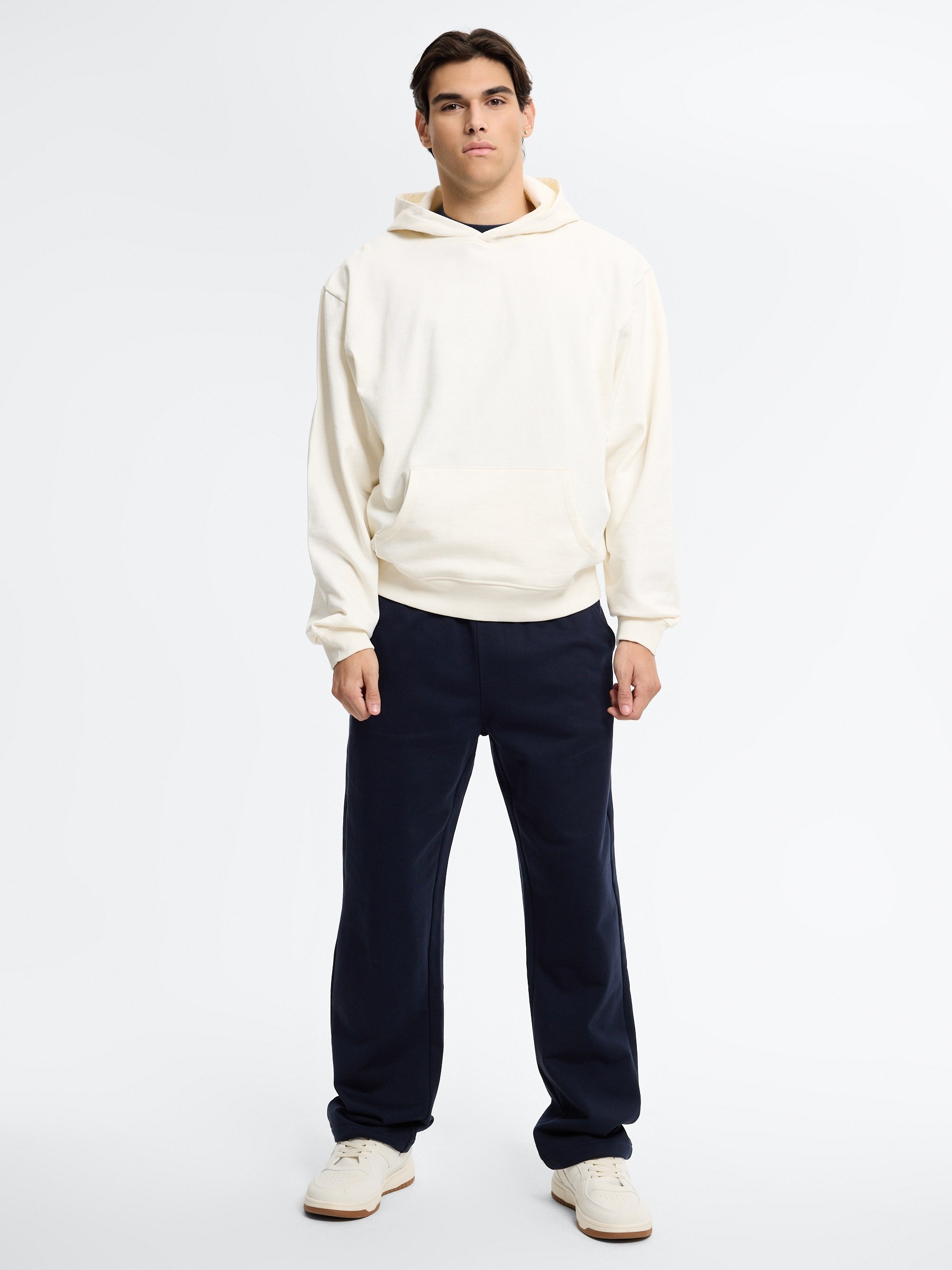 Basic regular hoodie raw middle front view