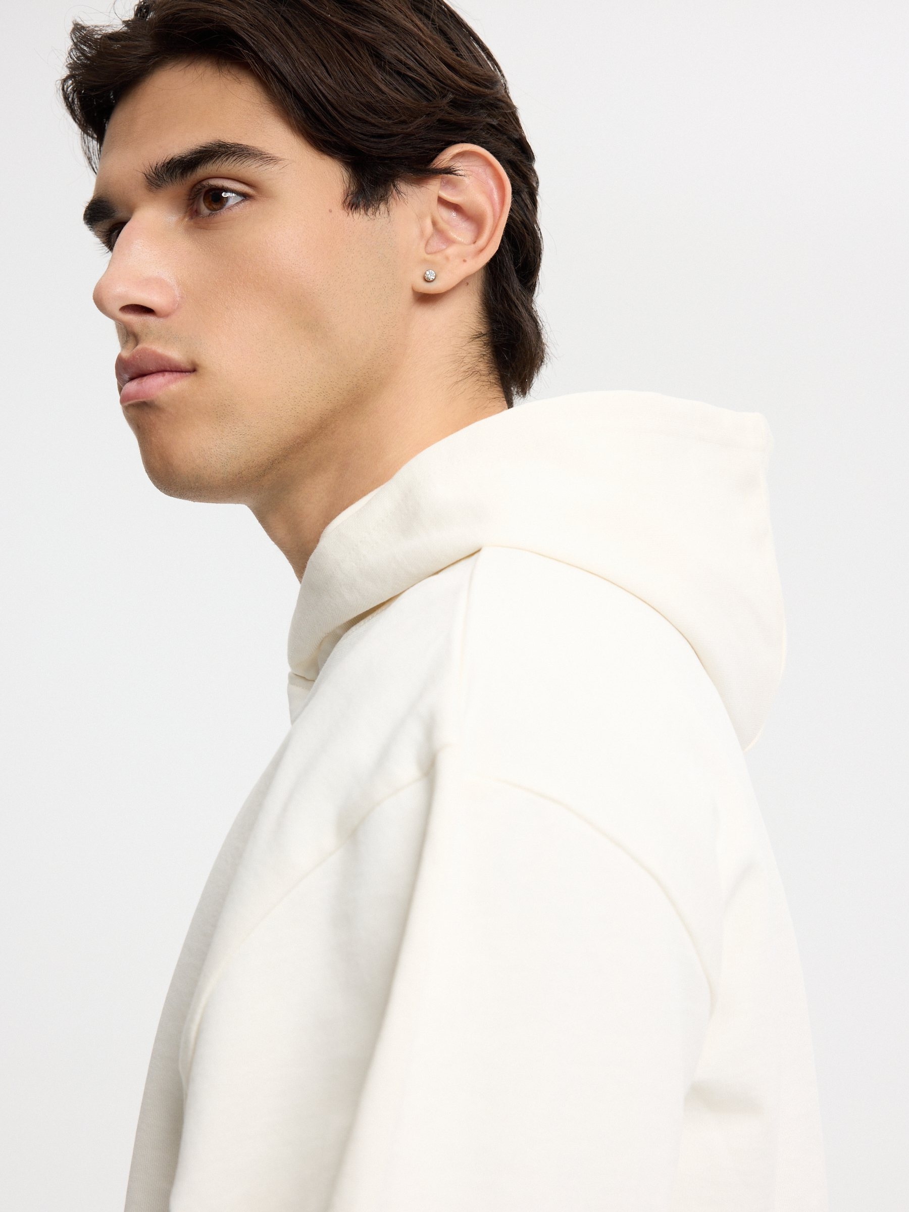 Basic regular hoodie raw middle front view