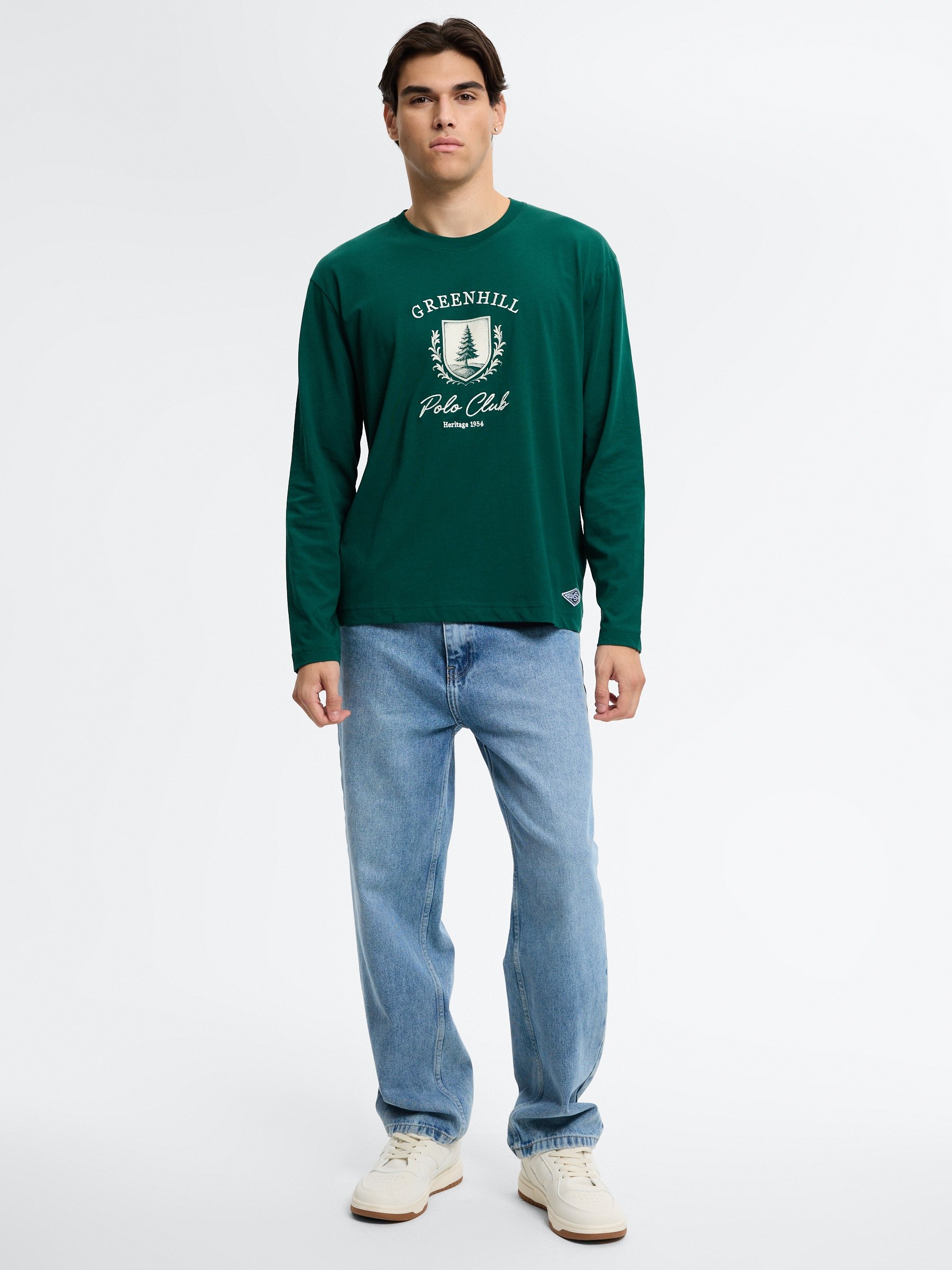 Camiseta estampada Greenhill verde oscuro vista media frontal