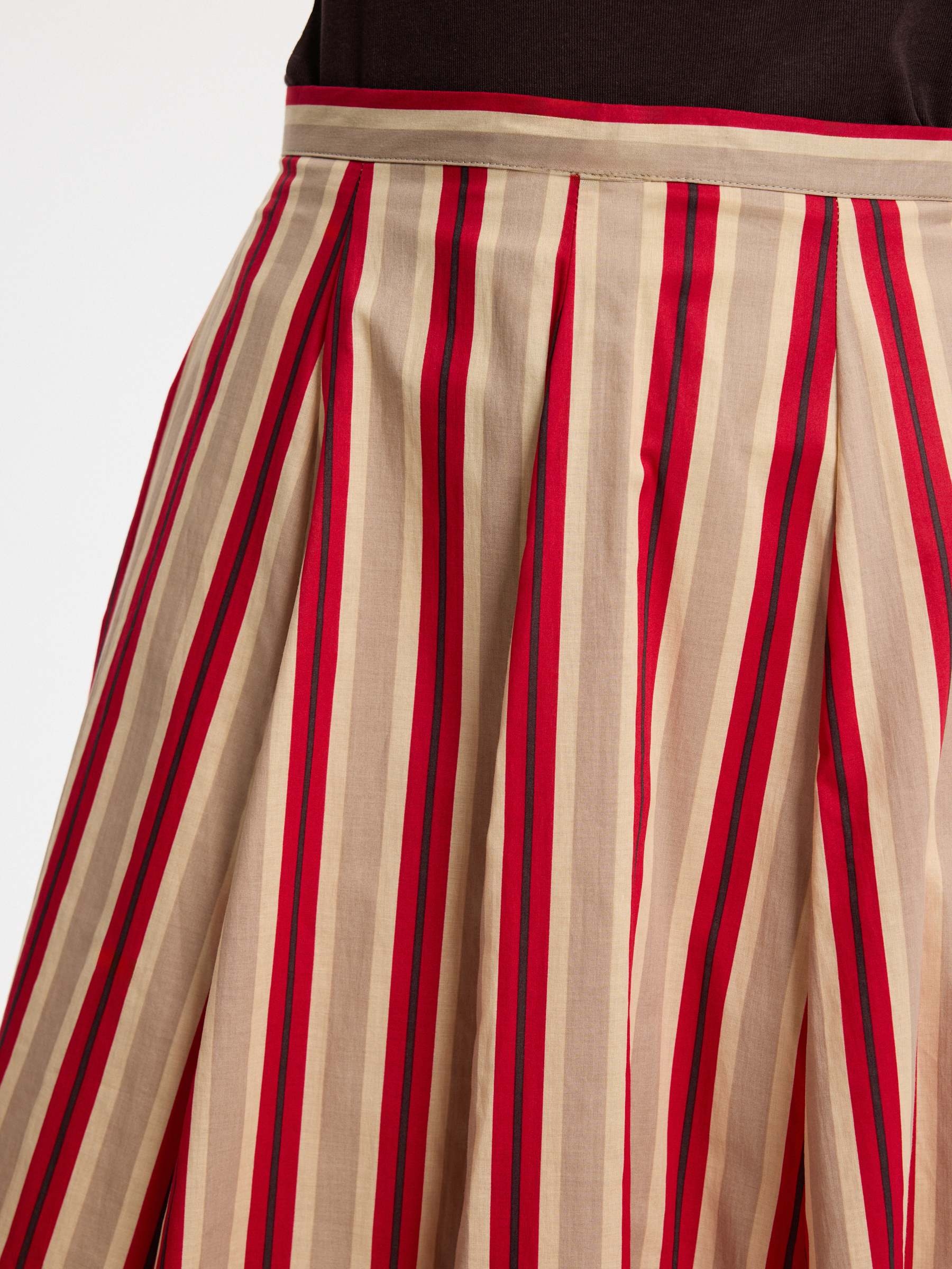 Striped cotton midi skirt multicolor middle front view