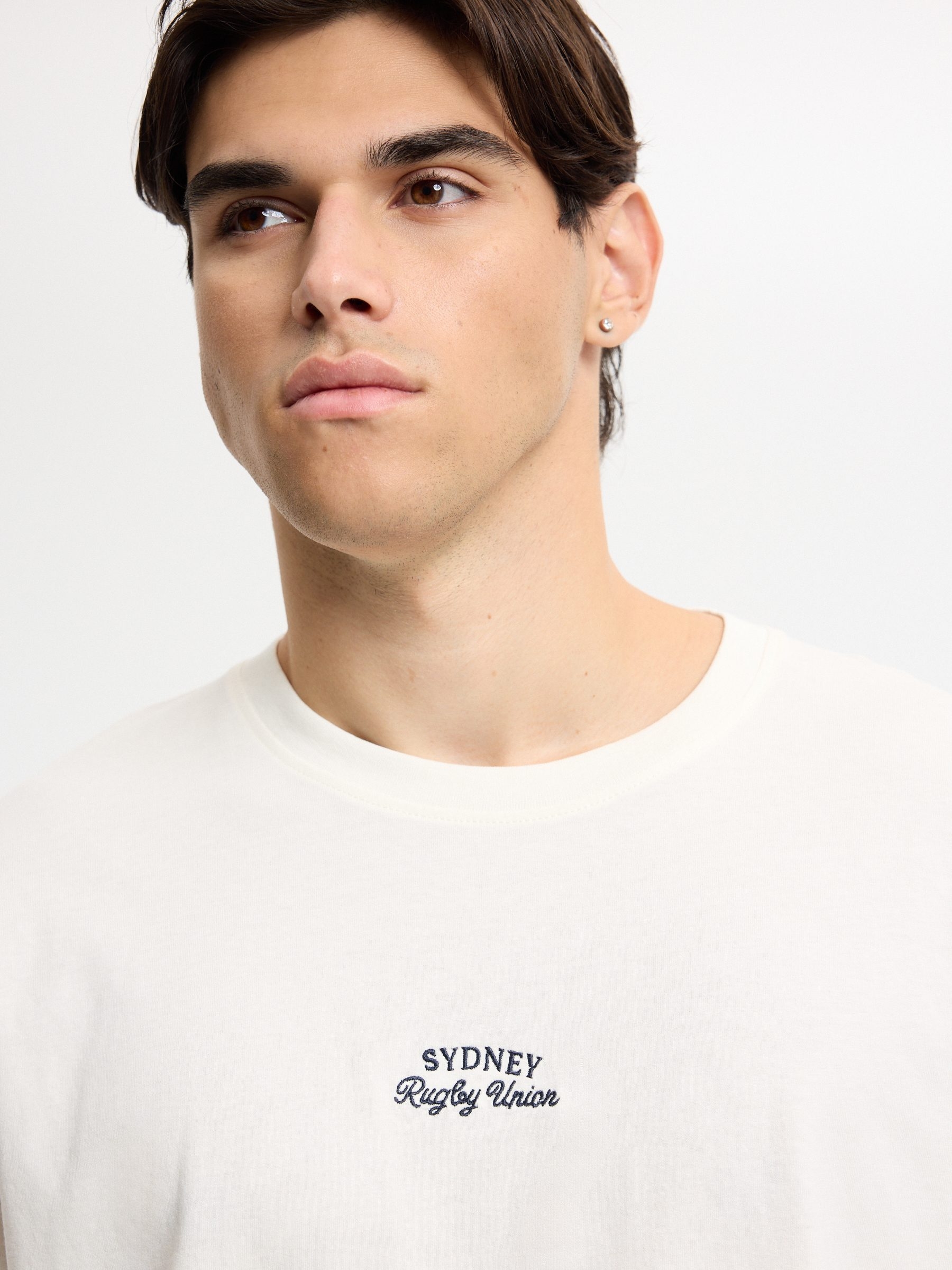 Printed long-sleeve rugby shirt raw middle front view