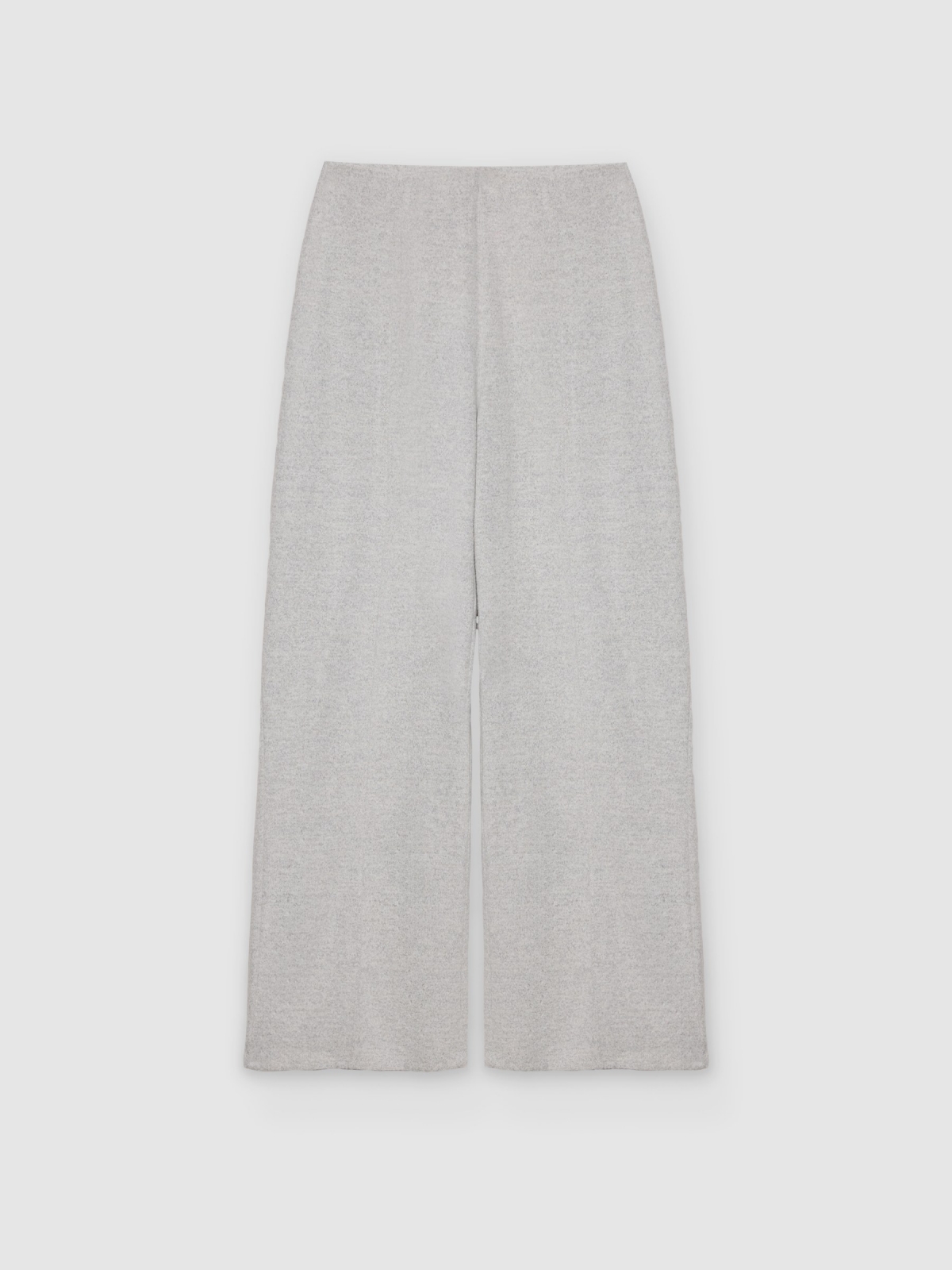 %Pto% Pantalón soft wide leg tiro alto melange claro vista frontal