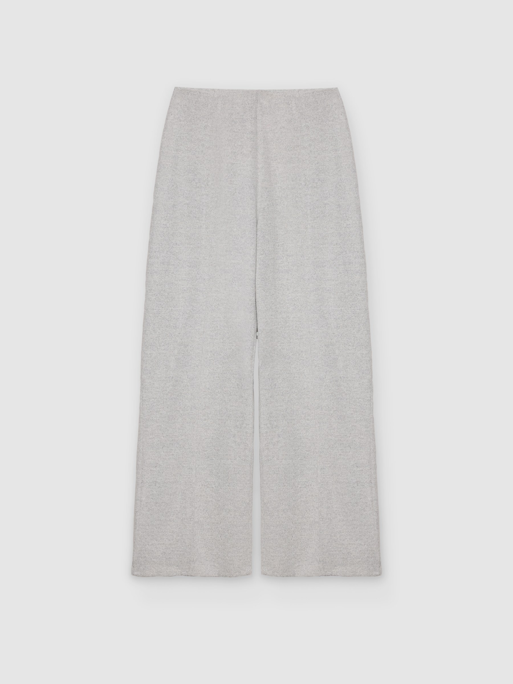 High-waisted soft wide-leg pants light melange front view