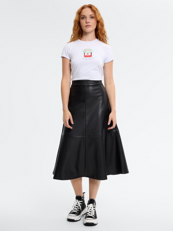 Camiseta modal print mermelada blanco vista general frontal