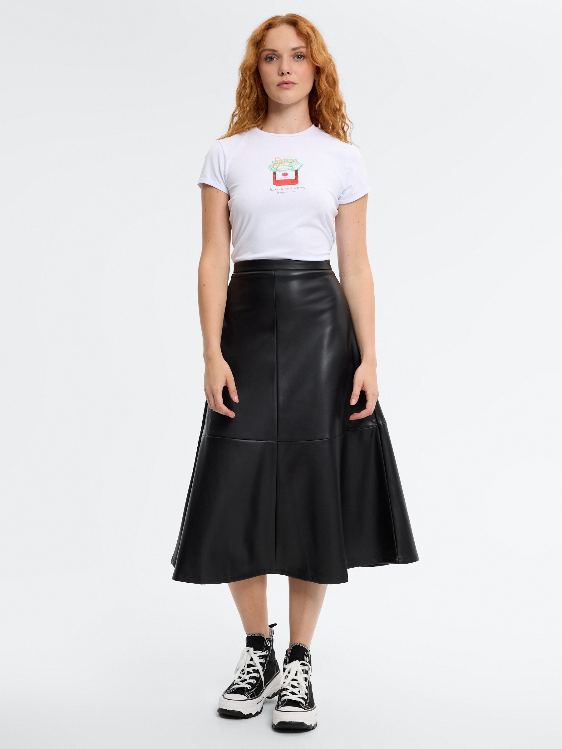 Camiseta modal print mermelada blanco vista media frontal