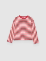 %Pto% Striped long-sleeve shirt carmine front view