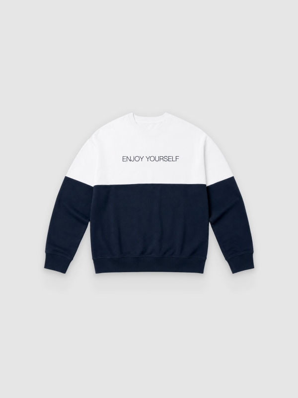  Sweatshirt Enjoy Yourself azul marinho vista frontal