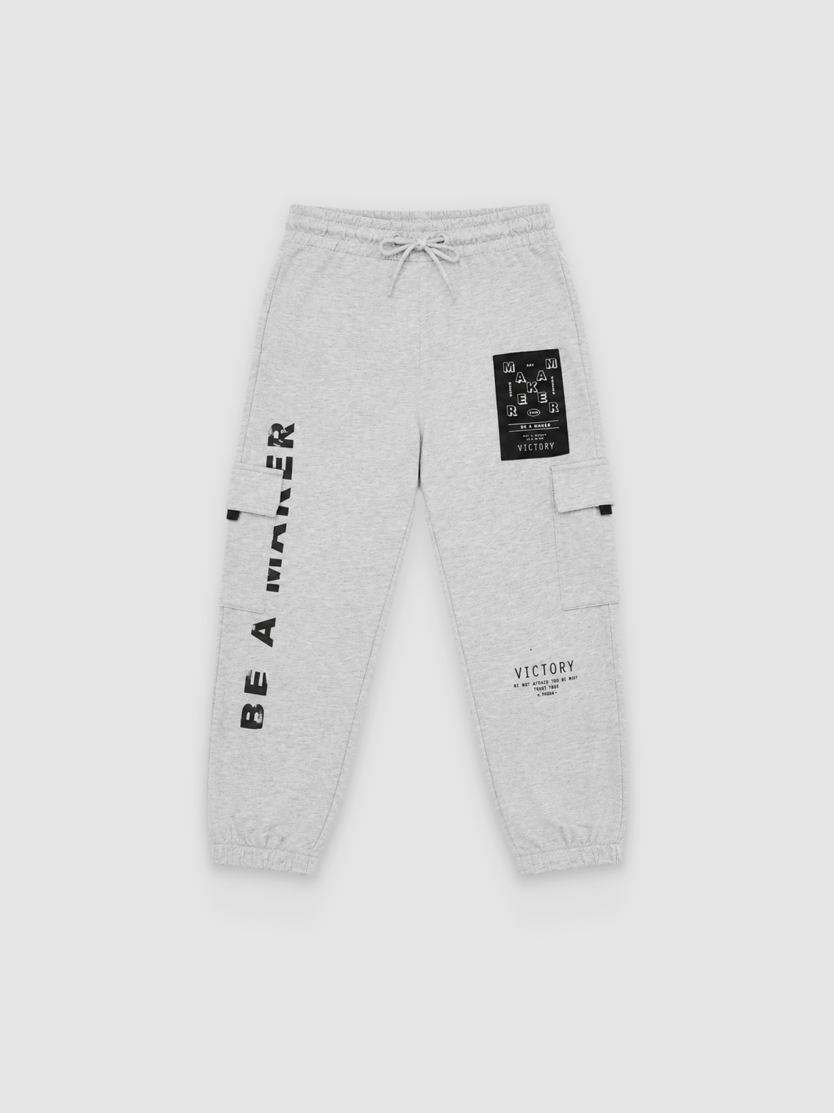 %Pto% Calças de Jogger com bolsos melange meio vista frontal