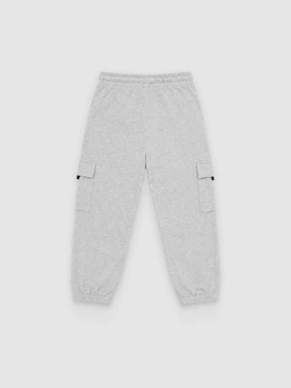 Calças de Jogger com bolsos melange meio vista traseira