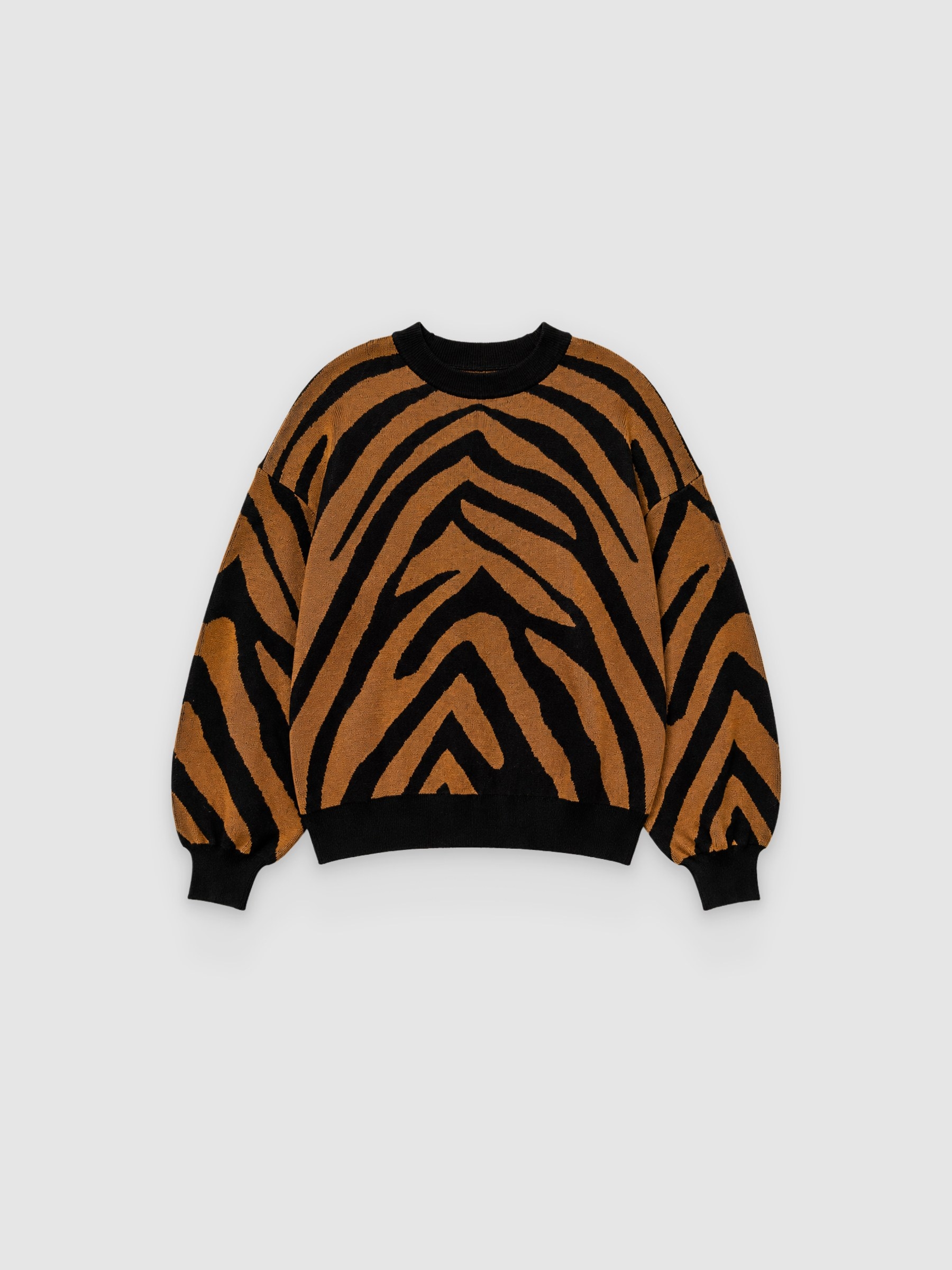 Jersey animal print jacquard marrón vista media frontal