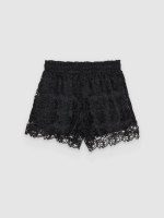 %Pto% Short encaje cintura elástica negro vista frontal