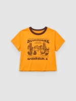 %Pto% Sunshine crop top dark brown front view