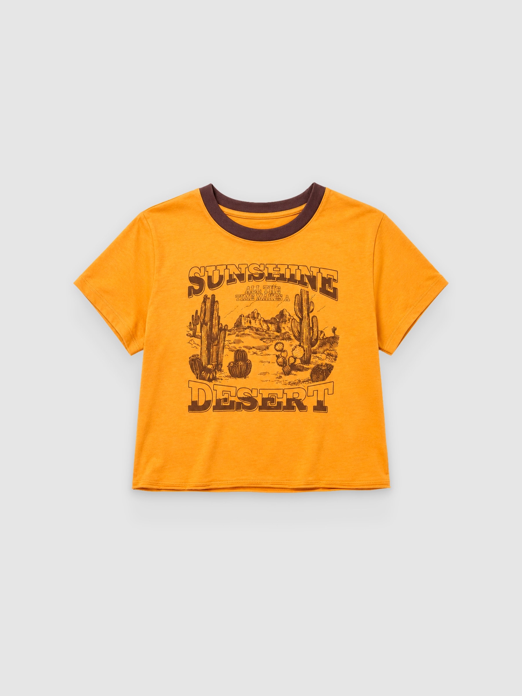 Sunshine crop top dark brown middle front view