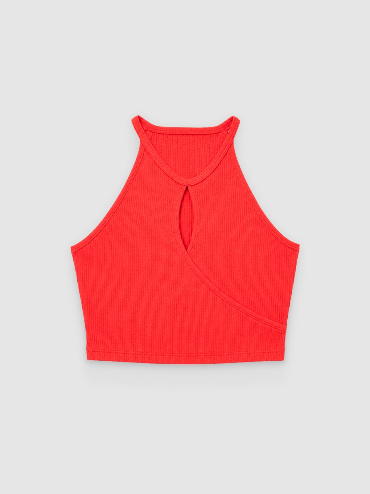 %Pto% Top halter cut out rojo vista frontal