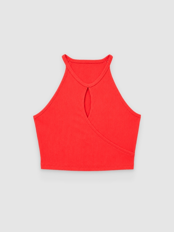  Top halter cut out rojo vista frontal