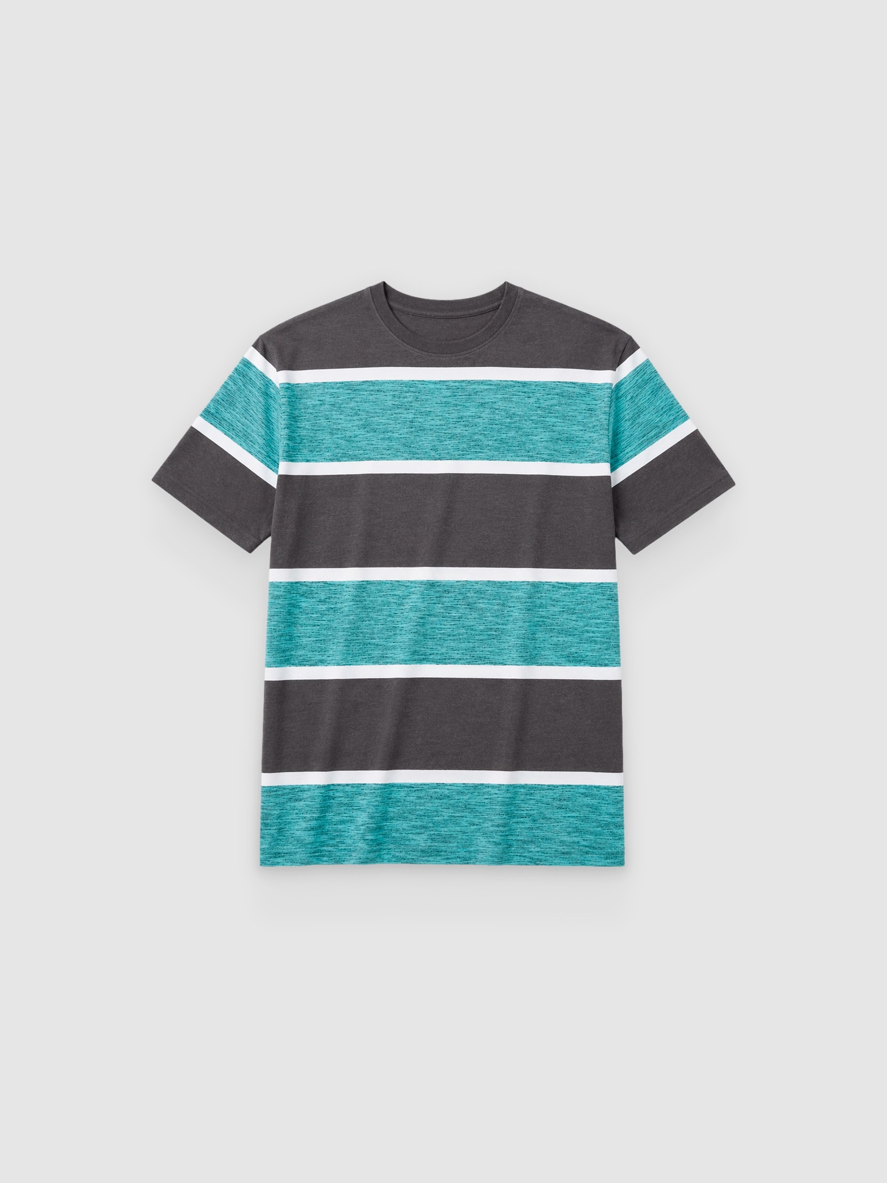 Camiseta rayas bicolor verde vista media frontal