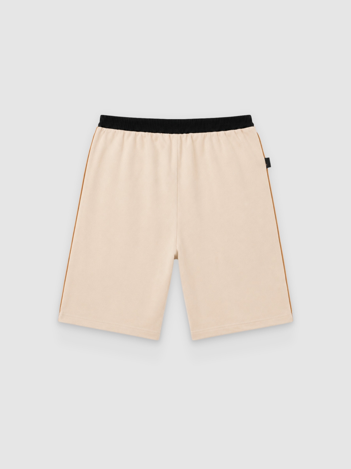 %Pto% Bermuda jogger shorts color block sand front view