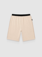 %Pto% Bermuda jogger shorts color block sand front view