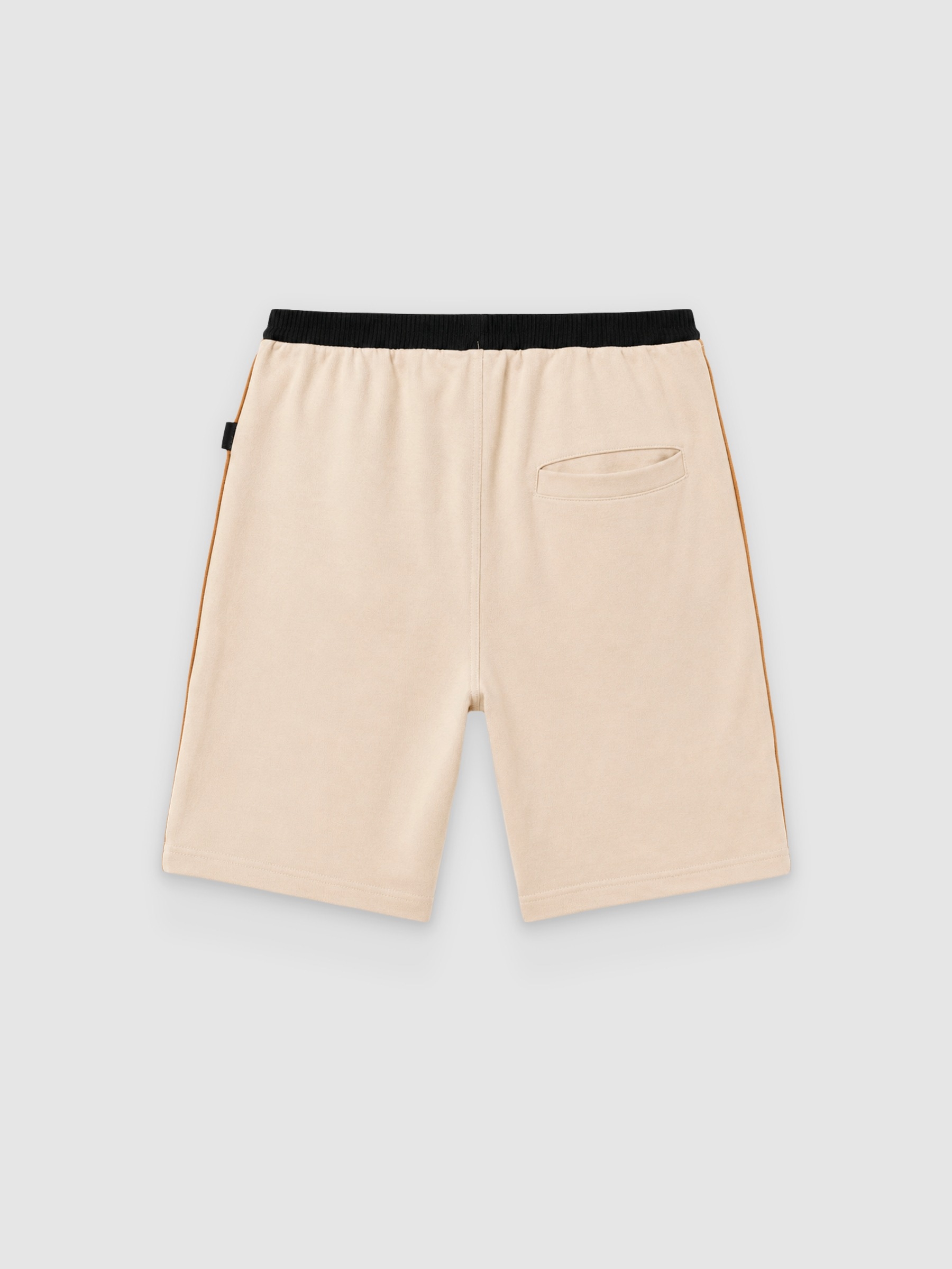 Bermuda jogger shorts color block sand middle front view