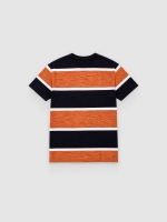 %Pto% Bicolor striped T-shirt brown front view