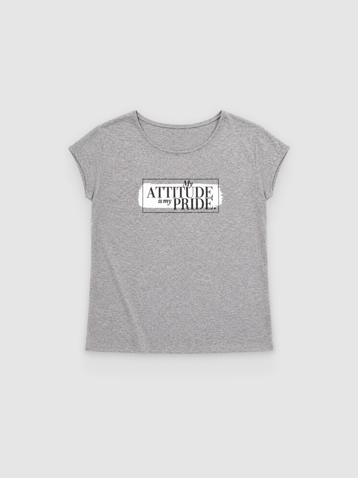 %Pto% Camiseta Attitude melange claro vista frontal