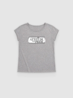 %Pto% Attitude T-shirt light melange front view
