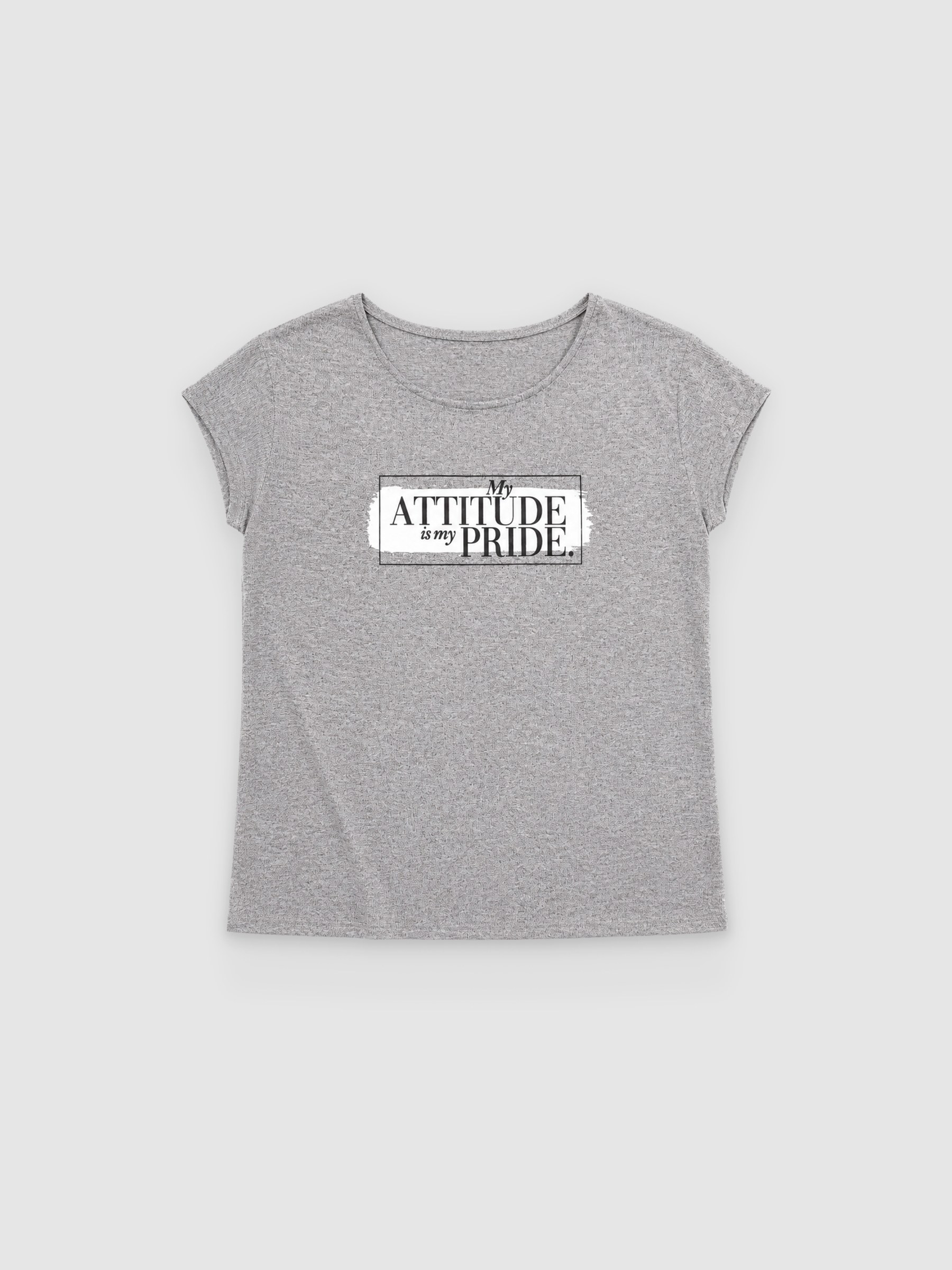 Attitude T-shirt light melange middle front view